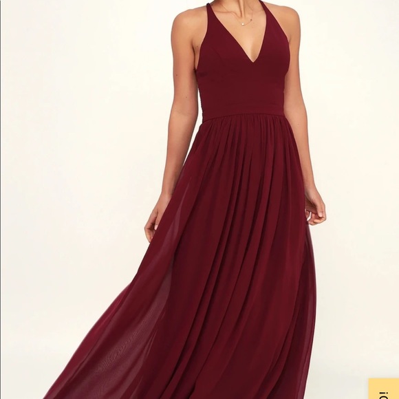 Lulus Love Spell Burgandy Lace Back Maxi Dress - Picture 2 of 2